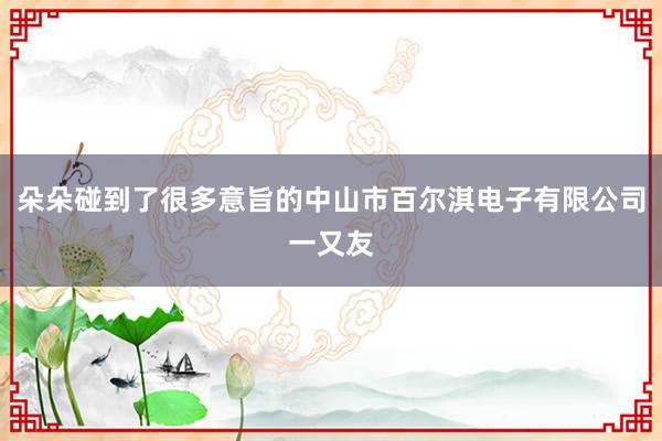朵朵碰到了很多意旨的中山市百尔淇电子有限公司一又友